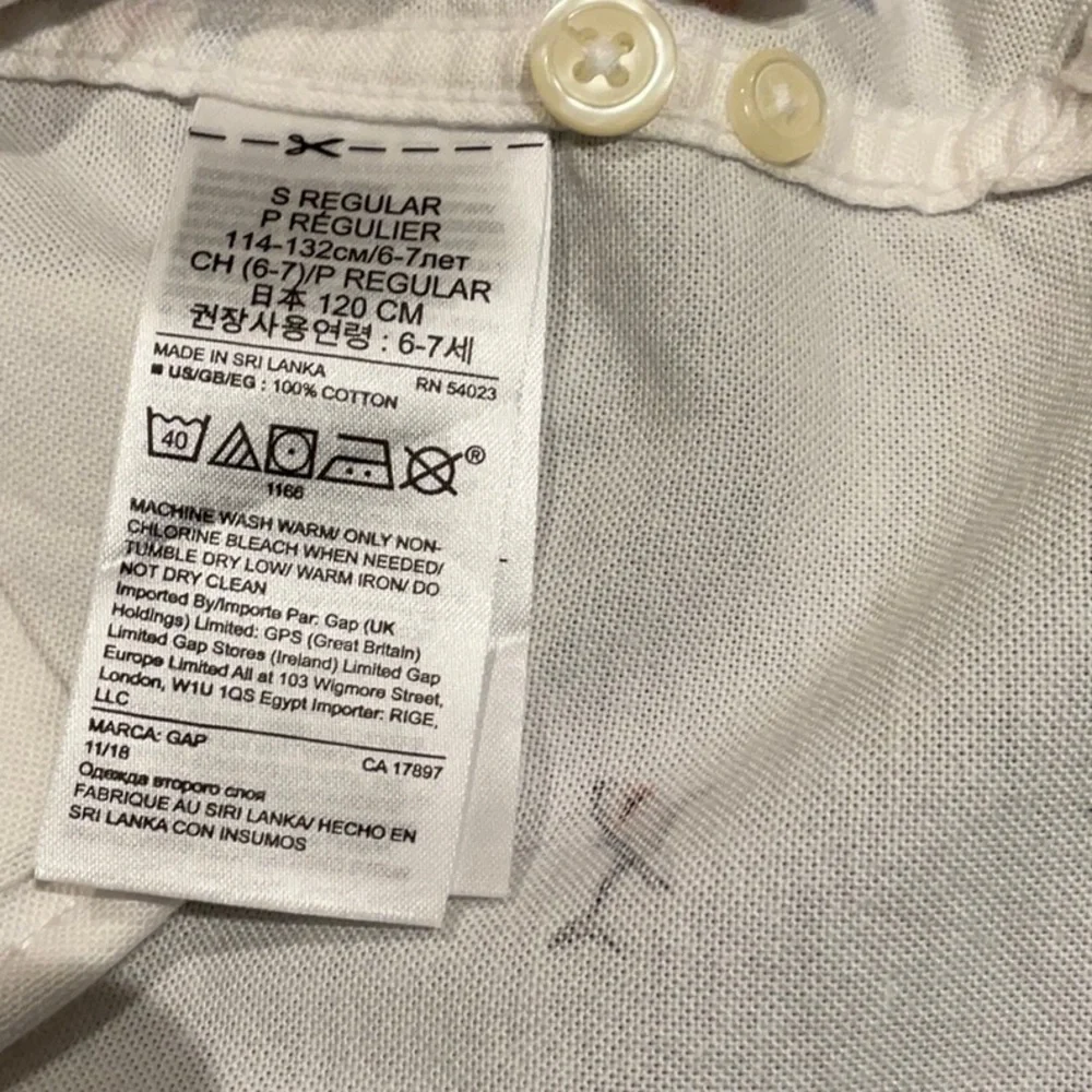 GAP Kids White Short Sleeve Shirt with Surf Print